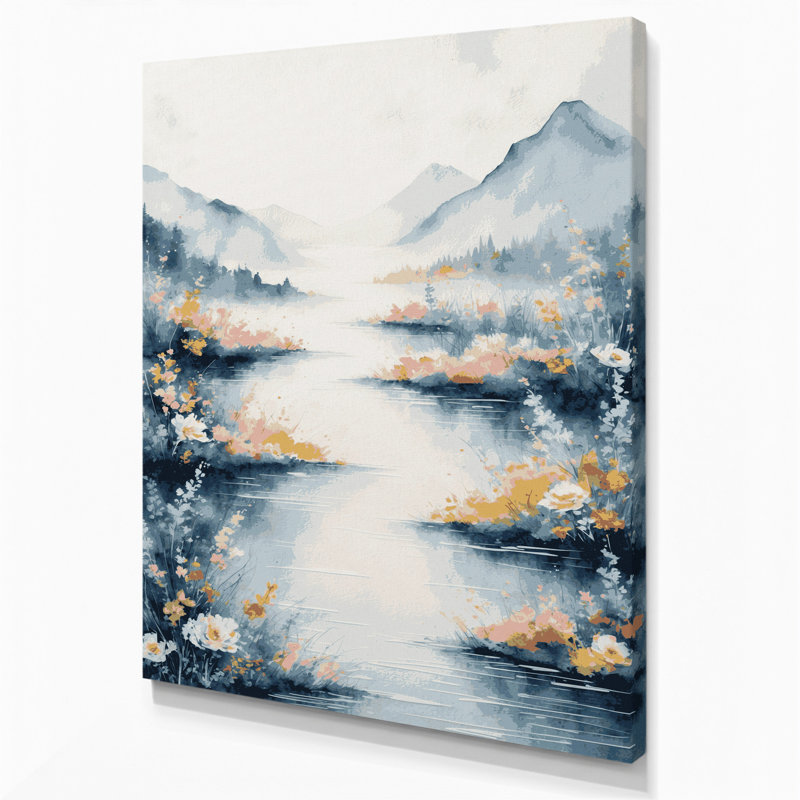 «Watercolor Landscape 17», art mural sur toile beige, H 20 po x l 16 po