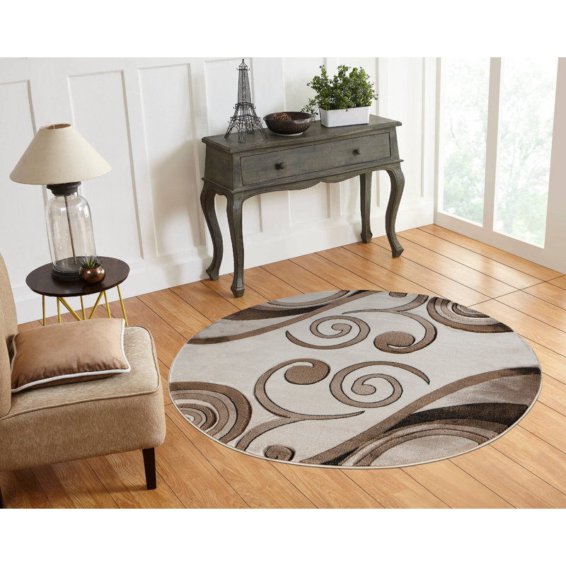 Adonia Abstract Indoor Rug, Round 5'2"