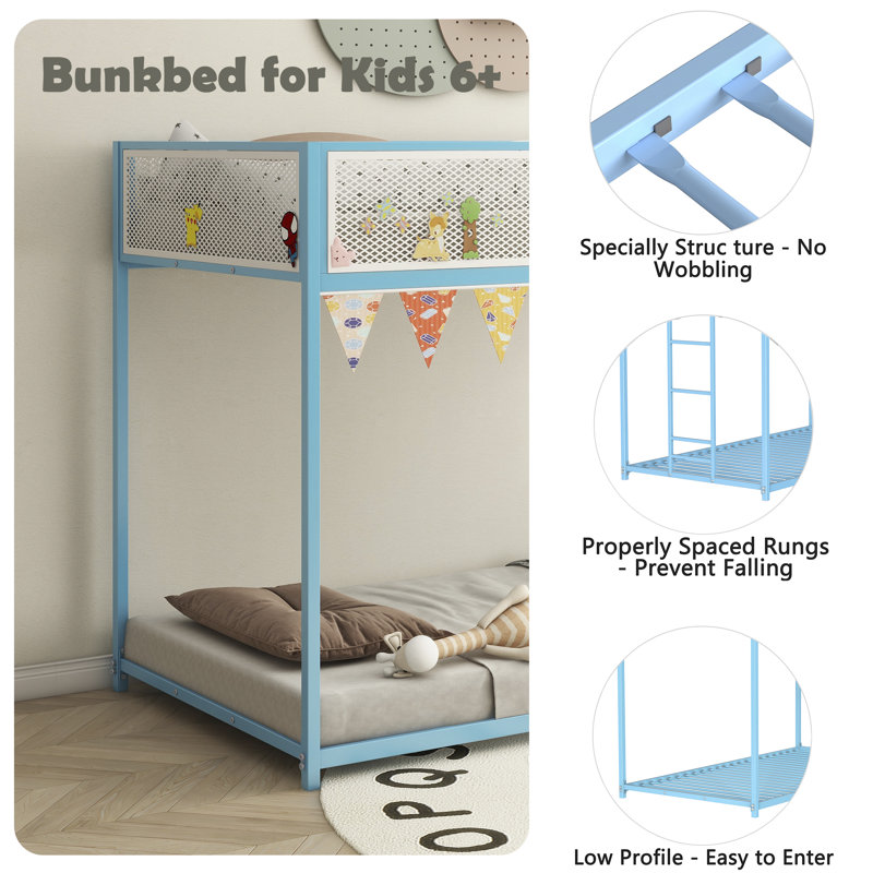 Lifesky Short Twin Over Full Bunk Bed LIFE SKY Lifesky Metal Bunk