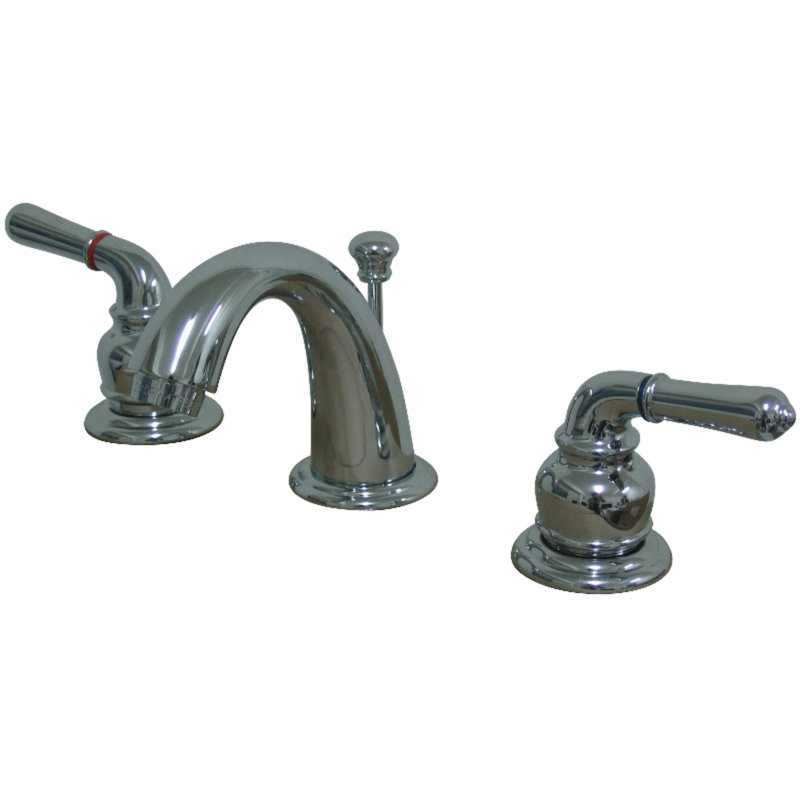 Widespread Bathroom Faucet with Drain Assembly, Polished Chrome