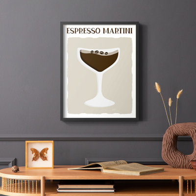 Espresso Martini, reproduction encadrée - bois massif