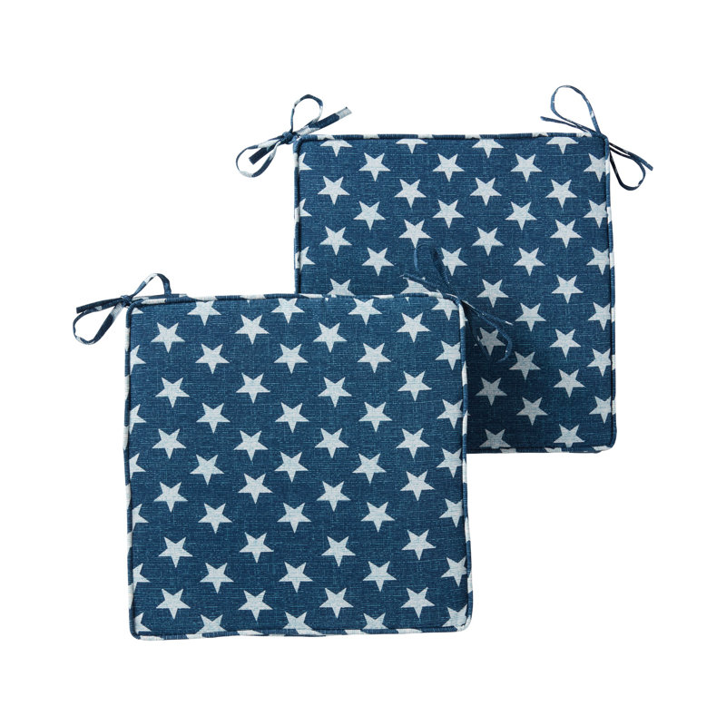 Sunbrella Outdoor Dining Chair Seat Pad, Stars