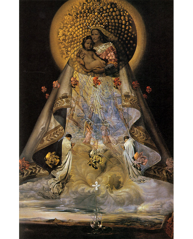 Toile tendue avec châssis La Vierge de Guadalupe par Salvador Dali, H 40 po x l 28 po