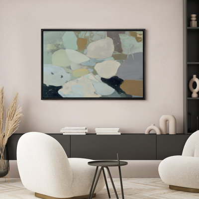Soft Sage Cream Organic Abstract Wall Decor for Living Room Bedroom Framed Canvas Master Bedroom Wall Art Work Print