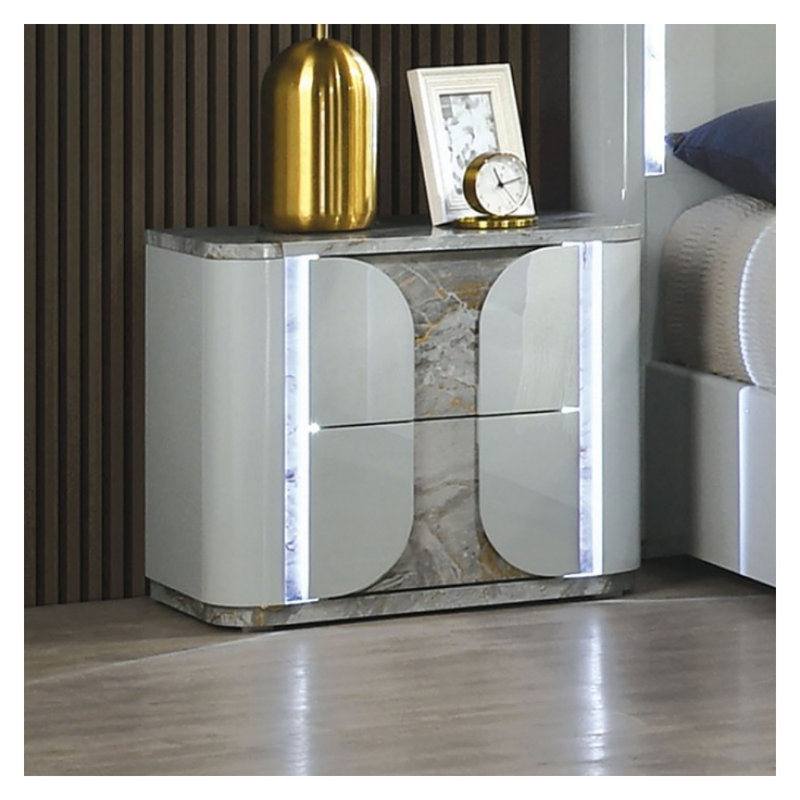 Oliwier 2-drawer Led Nightstand