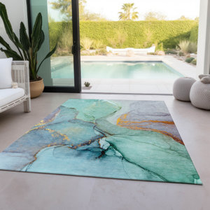 Alfonzo Indoor/Outdoor Area Rug with Non-Slip Backing