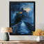 Orange, bleu, hiver, gothique, fantôme, château, châteaux, art mural-2030931528-2030931531