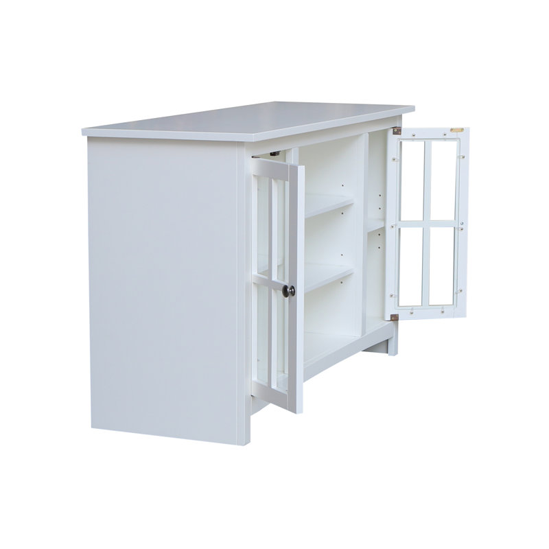 Kavien Solid Wood TV Stand for TVs up to 55", White