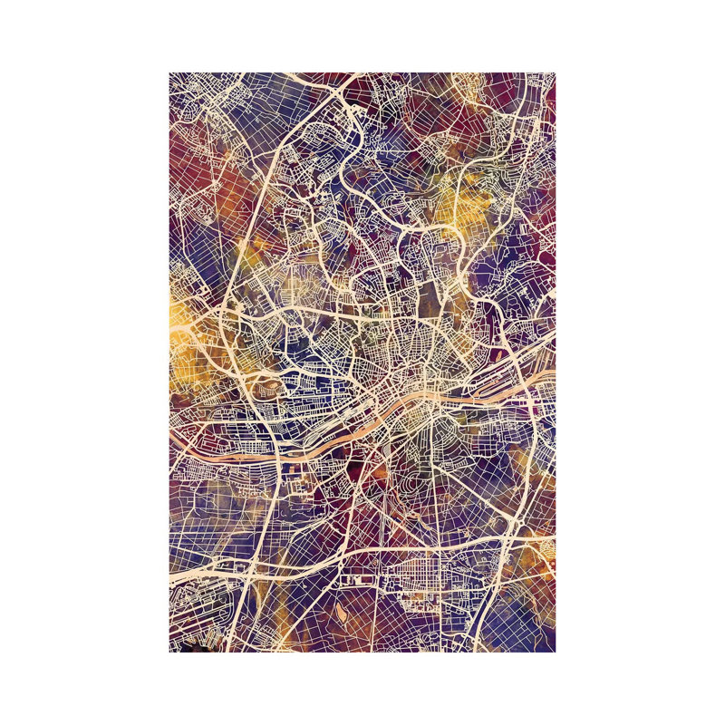 Frankfurt Germany City Map II by Michael Tompsett - Wrapped Canvas Gallery-Wrapped Canvas Giclée, 20.32 cm H x 30.48 cm W