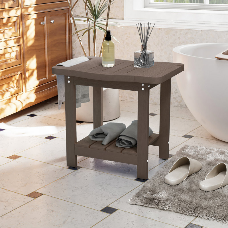 Patio HIPS Shower Benches , Coffee