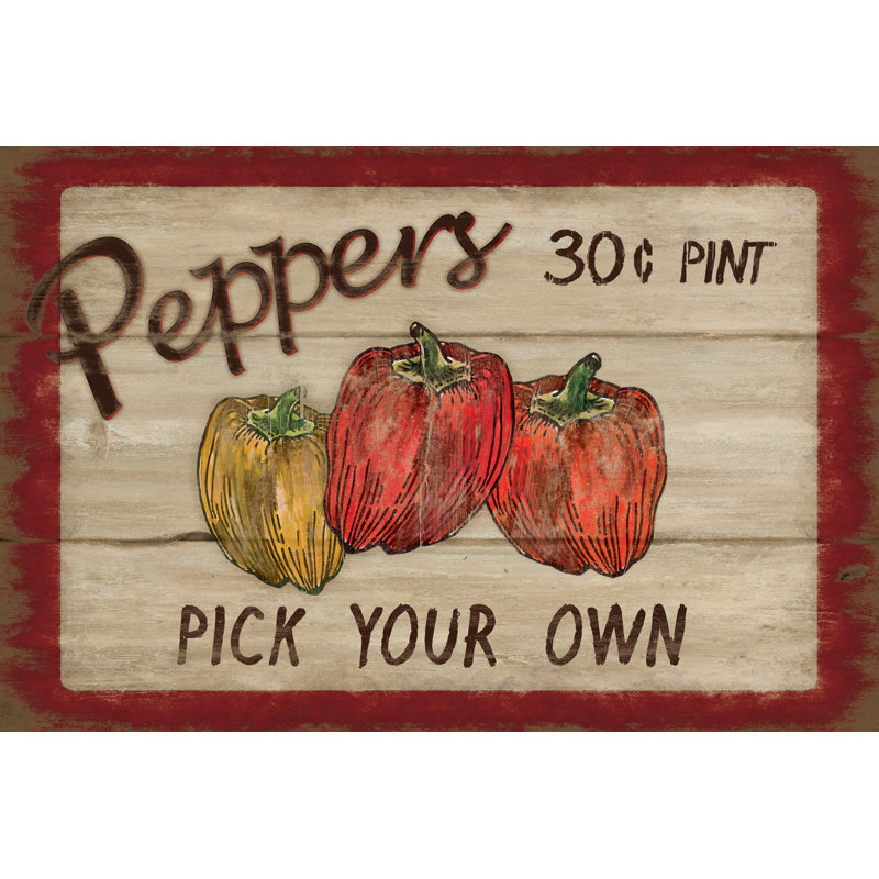 Pick Your Peppers - Wrapped Canvas Print, 51cm H x 76cm W x 3.8cm D