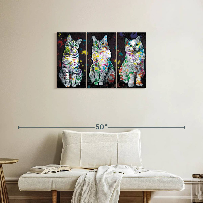 Peinture pour chat Curious Cats, H 20 po x l 33 po