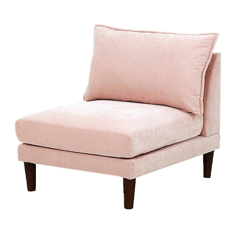Chaise sans accoudoirs en tissu Cabery, Tissu rose