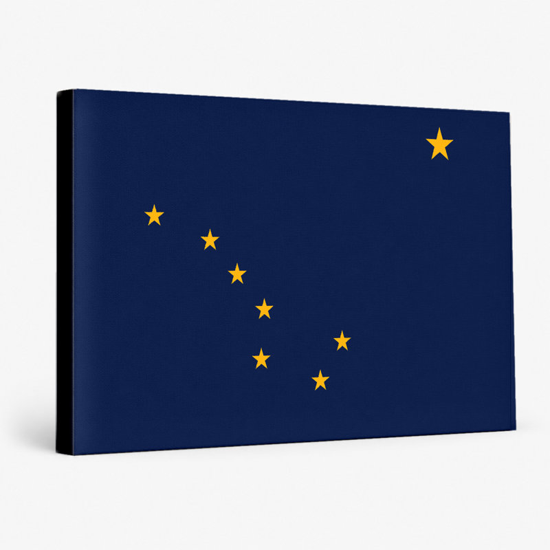 Alaska State Flag - Art mural sur toile paysage, L 36 po x H 24 po
