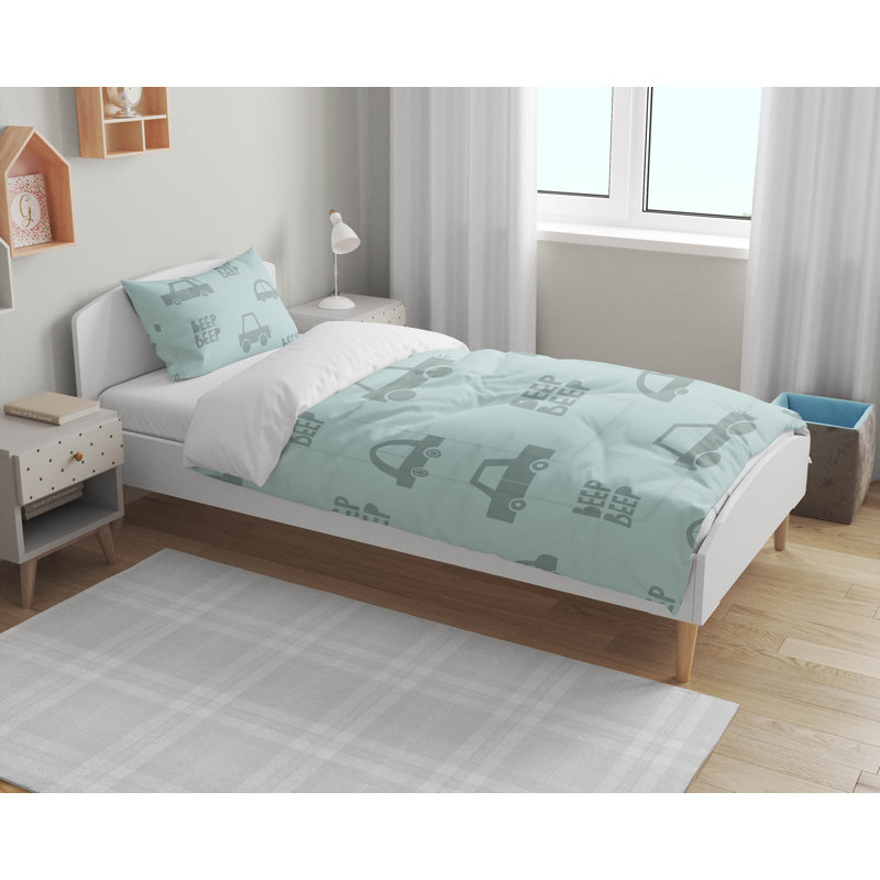 Ensemble d'édredon léger Beep Match, Bleu clair