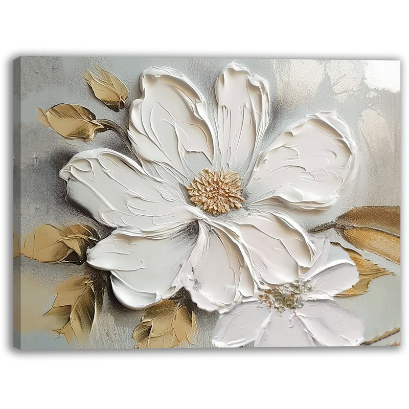 " Gilded Grace Floral Art ", 36" H x 48" W x 1.5" D