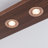 6-Light Rectangle Walnut Wood Rotatable LED Flush Mount Spotlight