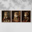 Ensemble de 3 reproductions de giclées encadrées, série royale L III - prêt à être accroché-107300063-107300065