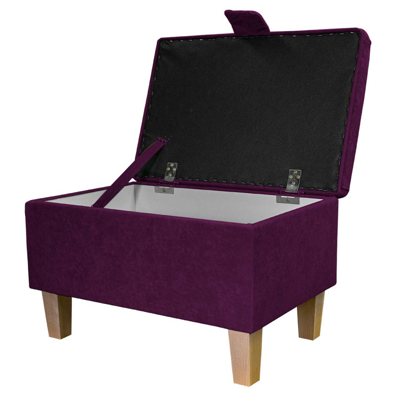 50.8cm Wide Rectangle Solid Colour Footstool Ottoman with Storage