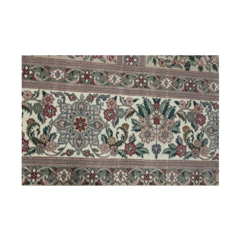 Hand-Knotted High-Quality Beige and Ivory Area Rug
