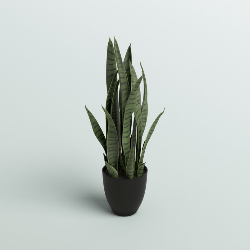 Artificial Sansevieria Snake Plant in Pot, 26" H x 12" W x 12" D