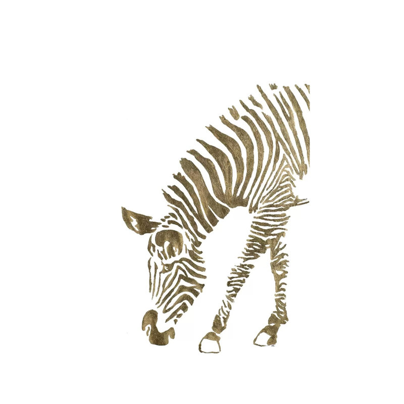 Gold Zebra by Patricia Pinto - Gallery-Wrapped Canvas Giclée on Canvas, No Frame, 30.48 cm H x 45.72 cm W