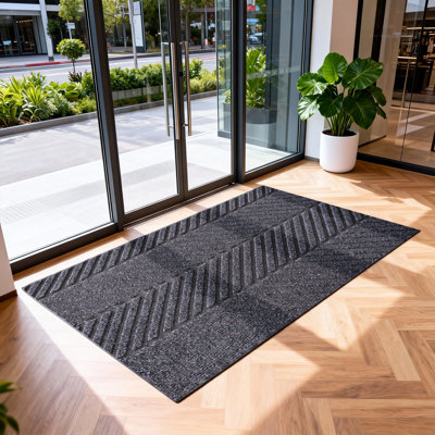Commercial Floor Mat - Commercial Grade Rug for Floors - Waterproof, Fade Resistant, Non-Slip, Easy Clean - Indoor Outdoor Entryway Protector - Gray