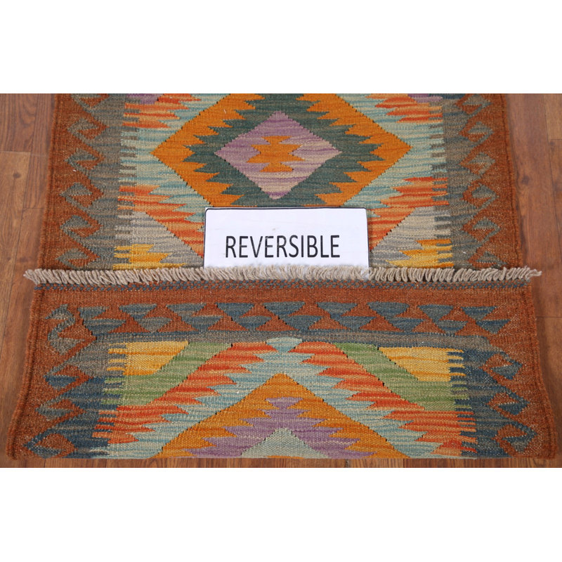 Geometric Kilim Oriental Runner Rug 2x8