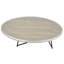 Table basse ovale en chêne gris patiné et noir