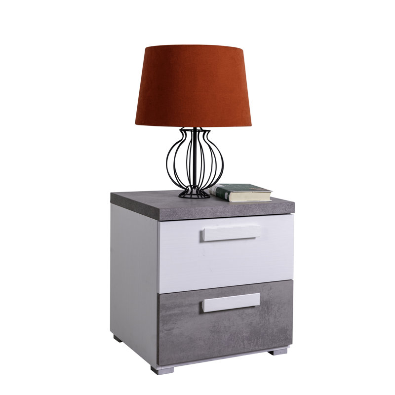 Ambrosino 49cm W Manufactured Wood Bedside Table