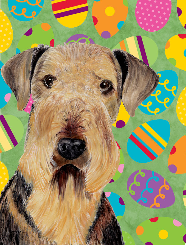 Drapeau de jardin Atara, Airedale terrier (beige et noir)