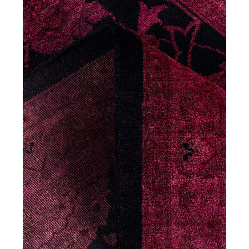 Overdyed Hand-Knotted Wool Modern-Contemporary Purple Area Rug 2' 8" x 4' 4"