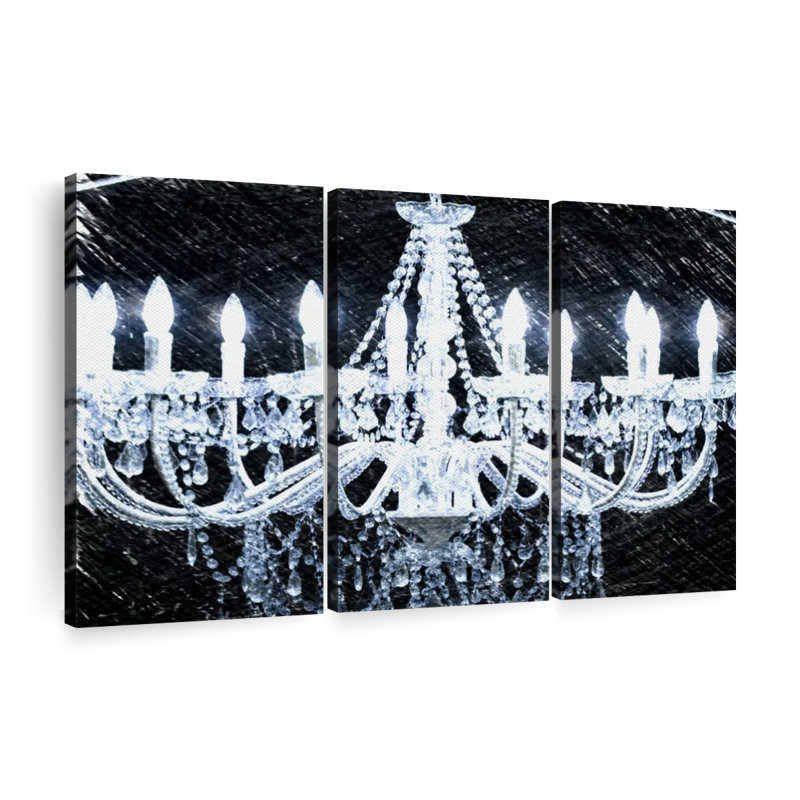 Lustre, reproduction sur toile, H 28 po x l 45 po x P 1,25 po