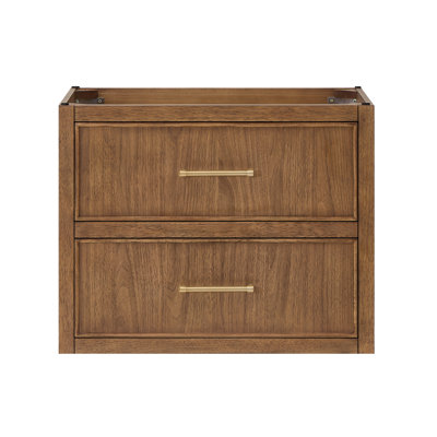 Ensemble de meuble-lavabo mural simple 30 po en noyer grillé Isola