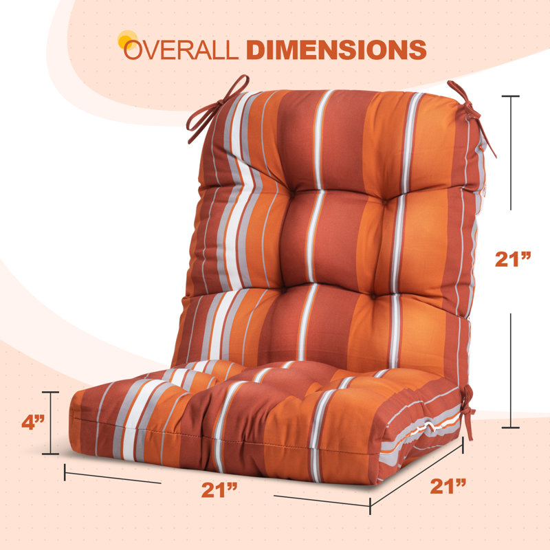 Indoor/Outdoor Seat/Back Cushion, Red Stripe