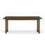 Table de salle à manger rectangulaire en bois d'hévéa au fini noyer avec accents en rotin synthétique – 180 cm (70,87 po) pour 6 personnes