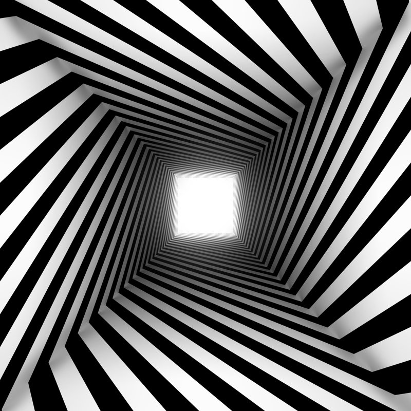 Square Spiral - Wrapped Canvas Print, 30cm H x 30cm W x 3.8cm D