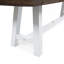 Banc de salle à manger en bois d'acacia brun foncé au fini sablé foncé avec structure en métal rustique blanc