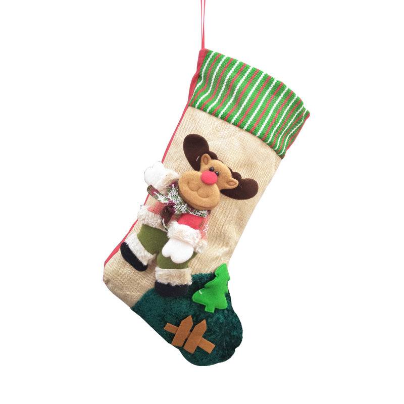 14 x 9 "Sac de Noël bas de Noël père Noël sac suspendu cadeau bas de Noël renne