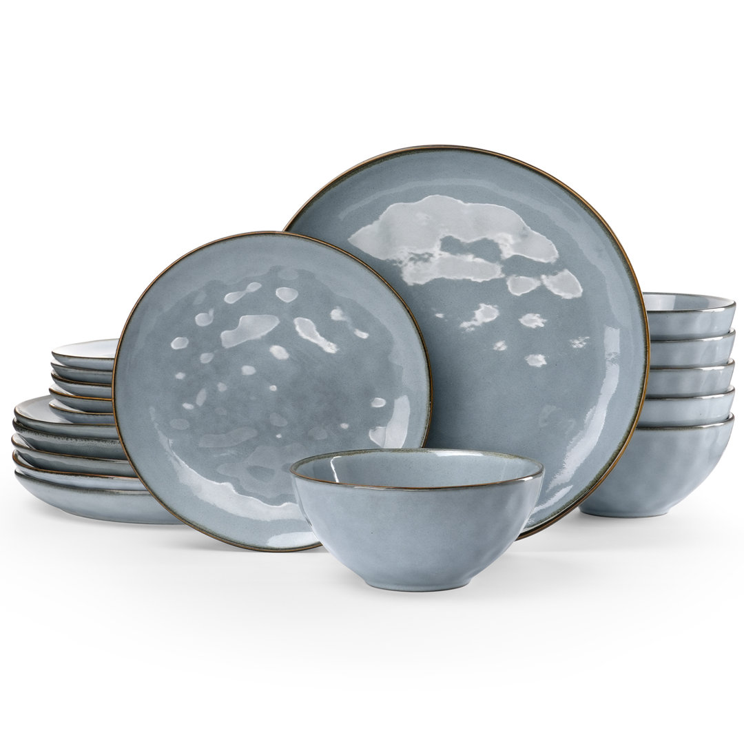 18 Piece Stoneware Dinnerware Set - Service for 6