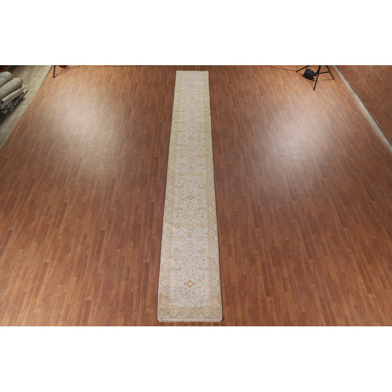 Handmade Oushak Runner Rug 3x19