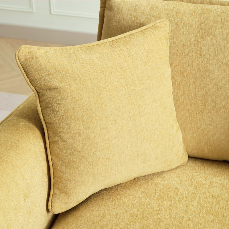 Fauteuil surdimensionné 46,3 po, tissu chenille, Jaune