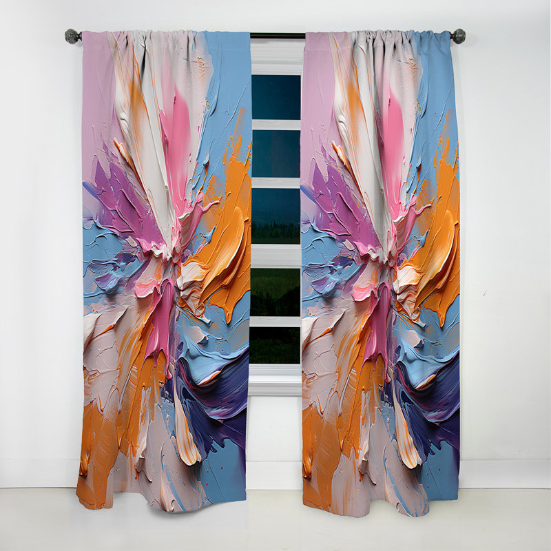 Babineau - Liquid Ink Curtain - Blackout Abstract Curtain - 1 Panels, 52" W x 63" L