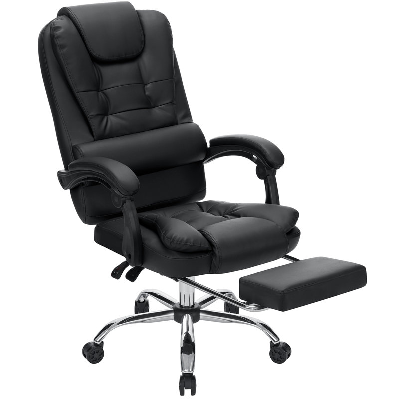 Fauteuil de bureau ergonomique avec repose-pieds Markisha, Noir