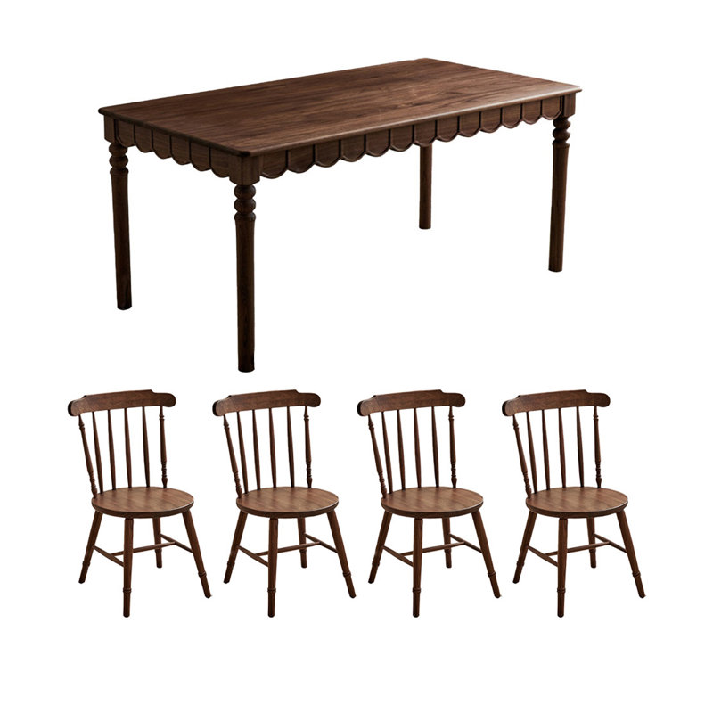 Durable table set of solid wood, 5