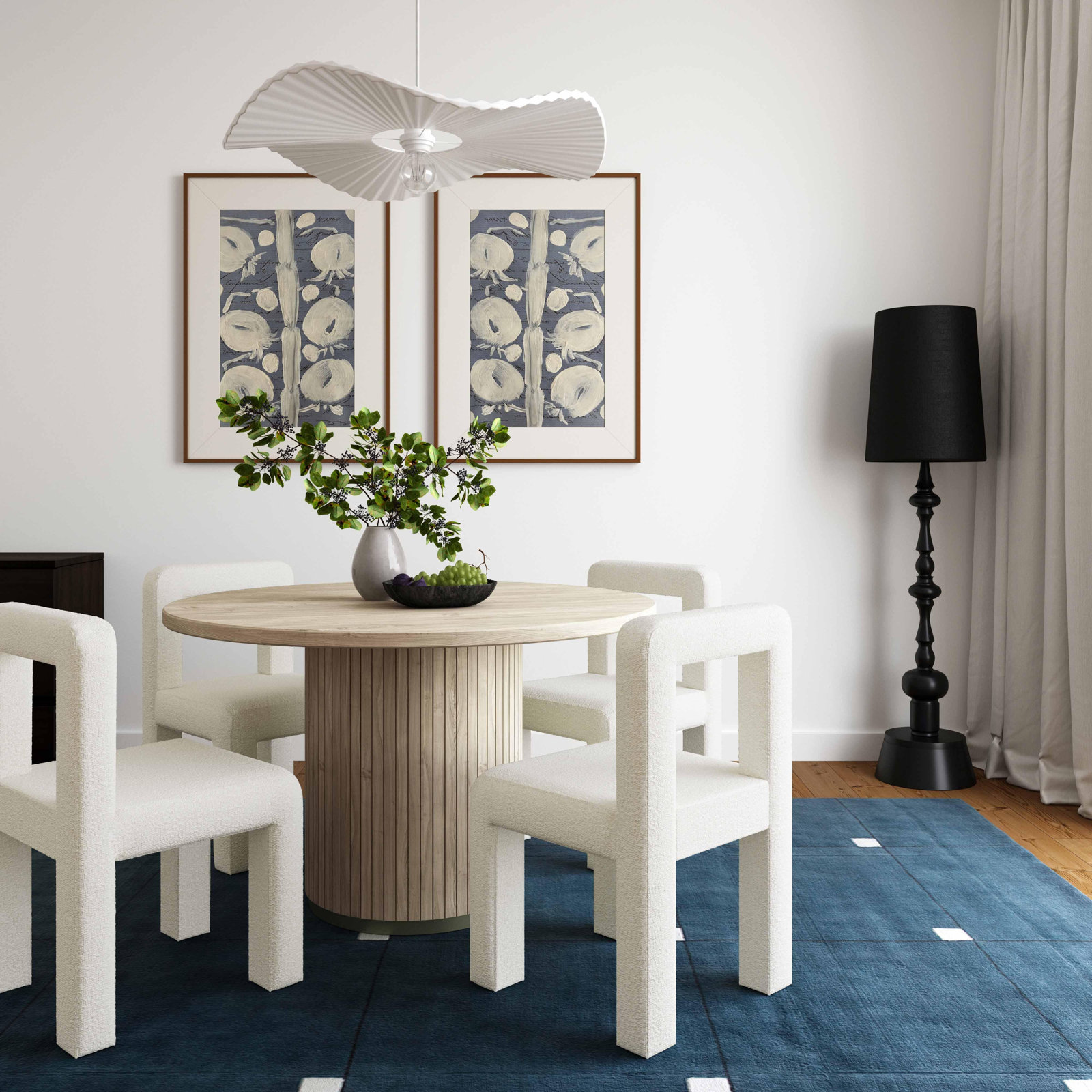 Blitz Boucle Dining Chair, Cream Boucle