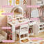 Bureau de coiffeuse pour enfants avec miroir à DEL et tabouret