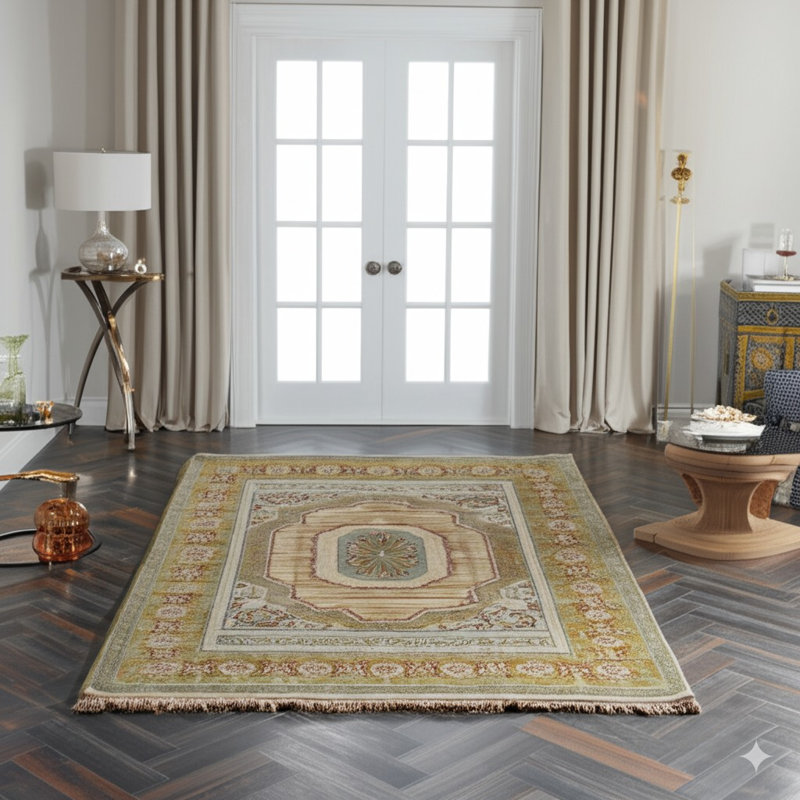 Lush Demonte Green Hand Knotted Area Rug