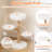 Cat Tree with Perch, Natural Jute Scratching Posts, Dangling Ball, Soft Long Plush Natural & White