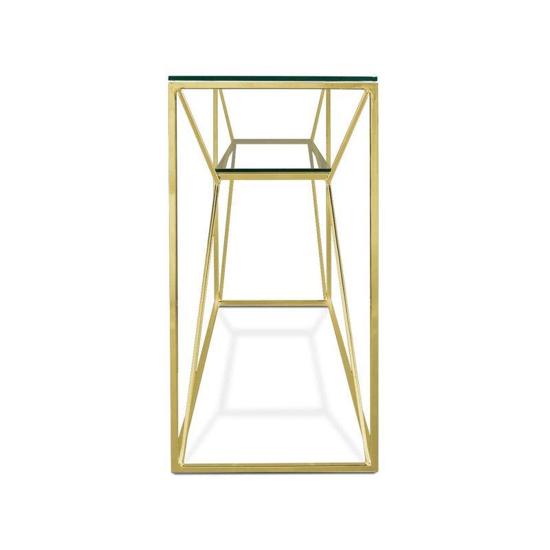 Gosselin 120cm Glass Top Console Table, Gold